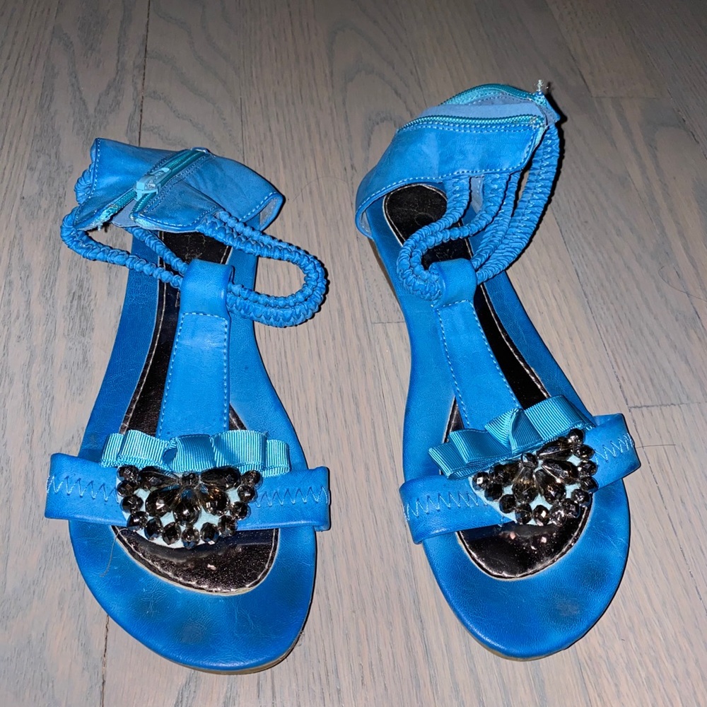 Blue Ankle Strap Sandals